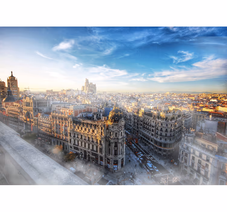 Tapisserie madrid vue sur la ville de madrid - TenStickers