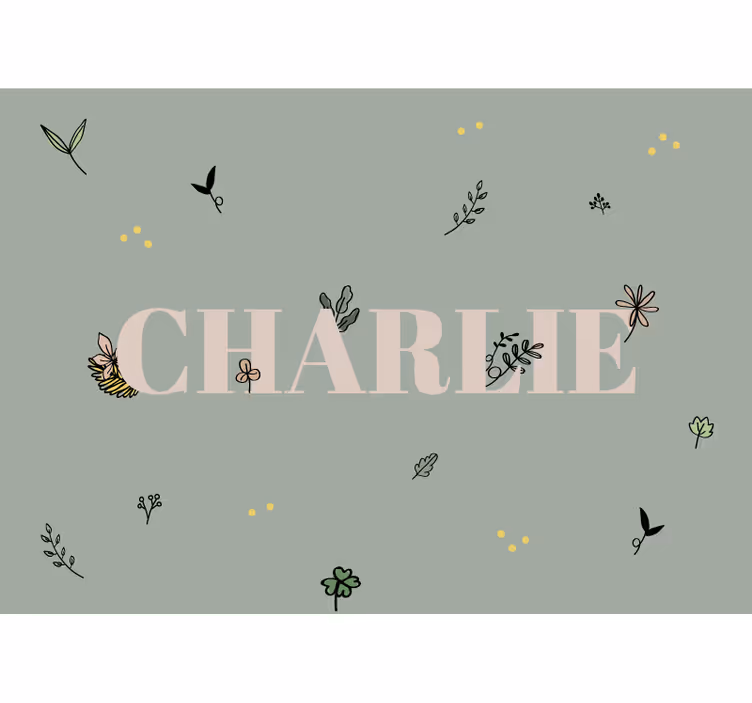 Tapisserie chambre enfant conception de nom floral - TenStickers