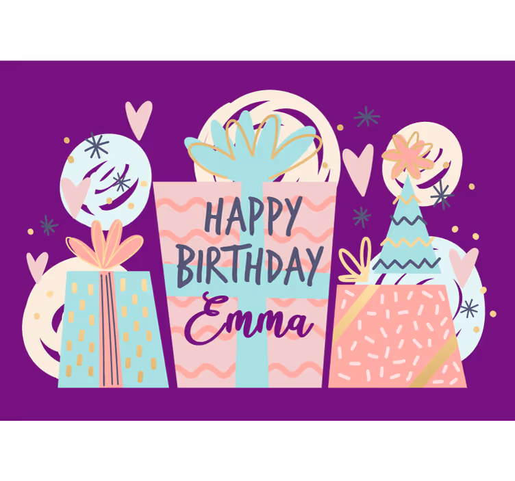 Papier peint salon Joyeux anniversaire personnalisable - TenStickers