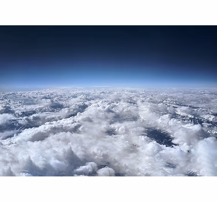 Tapisserie ciel vue d'horizon nuageux - TenStickers