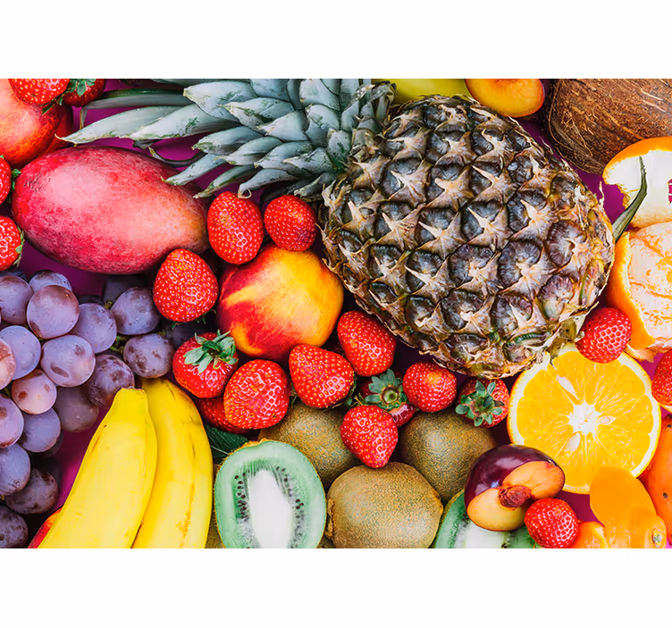 Tapisserie fleur mélange de fruits vibrants - TenStickers