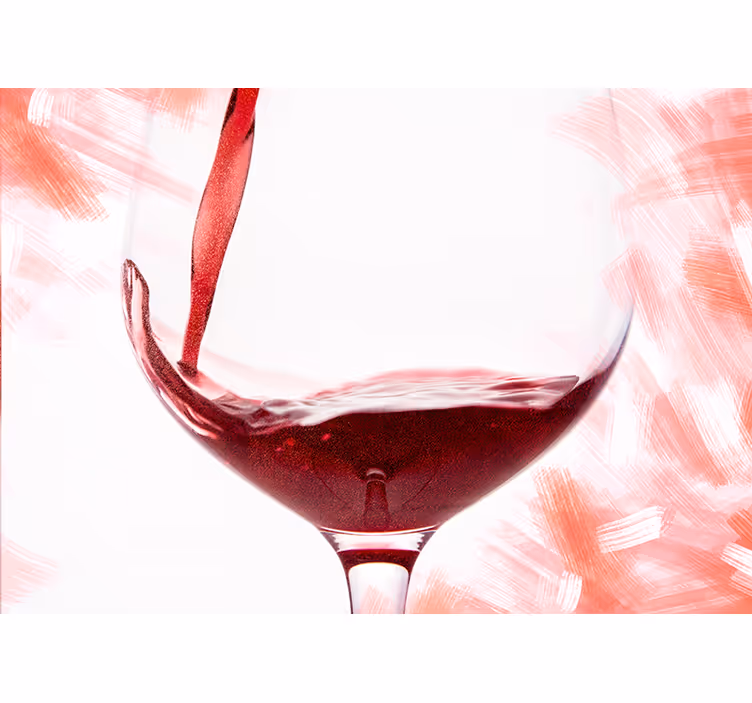 Tapisserie amour éclaboussure de verre à vin - TenStickers