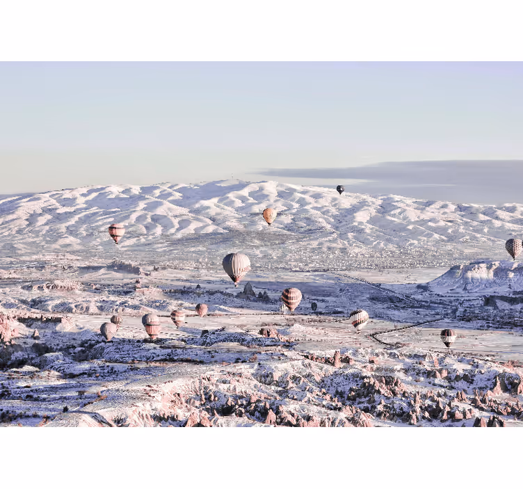 Tapisserie paysage scène de montgolfières - TenStickers