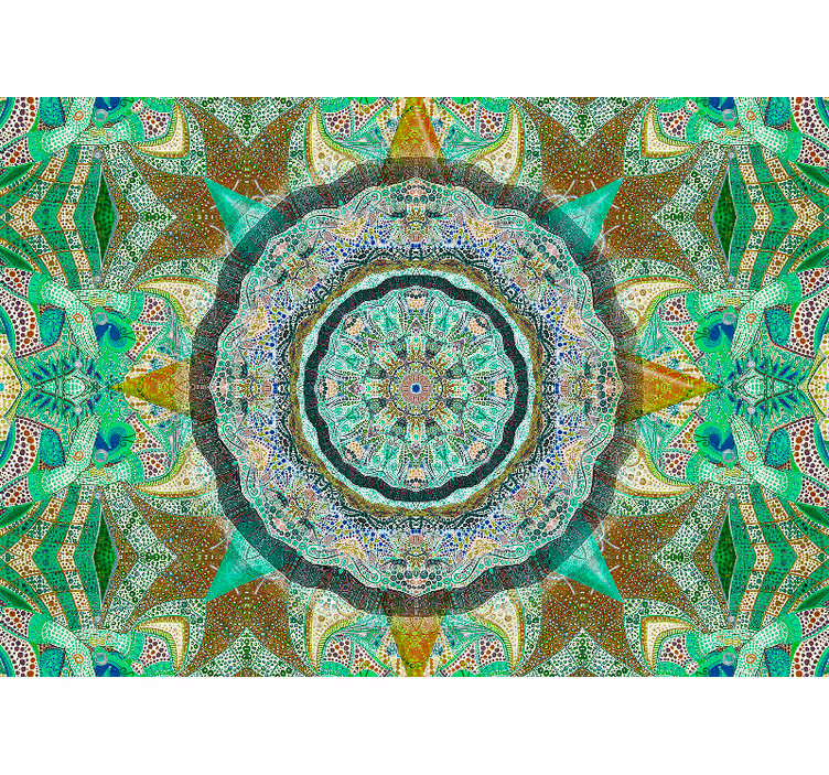 Papier peint mural mandalas Fantaisie d'émeraude - TenStickers