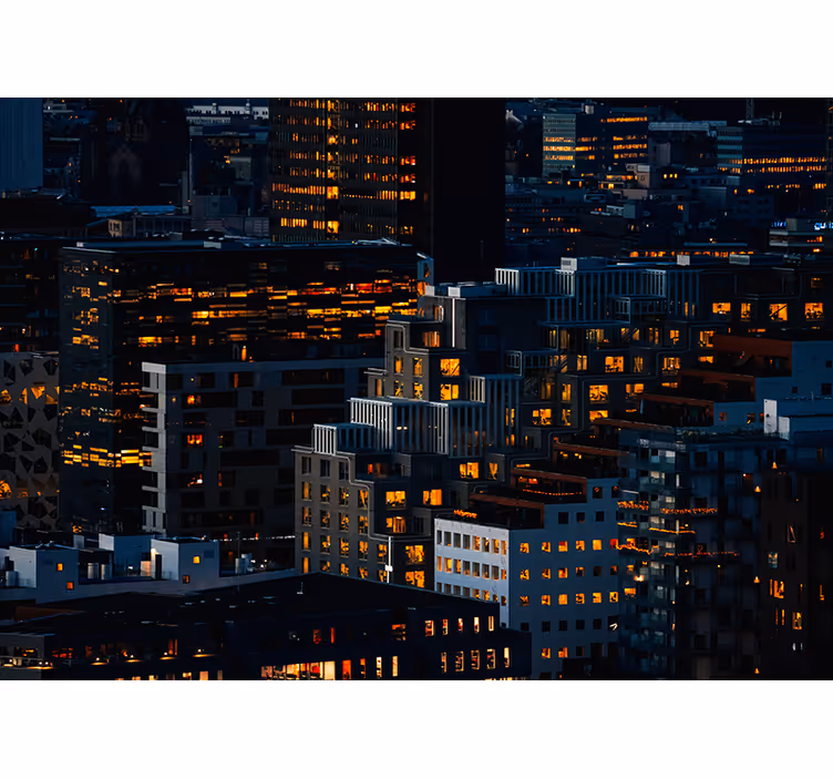 Tapisserie villes et pays soirées urbaines illuminées - TenStickers