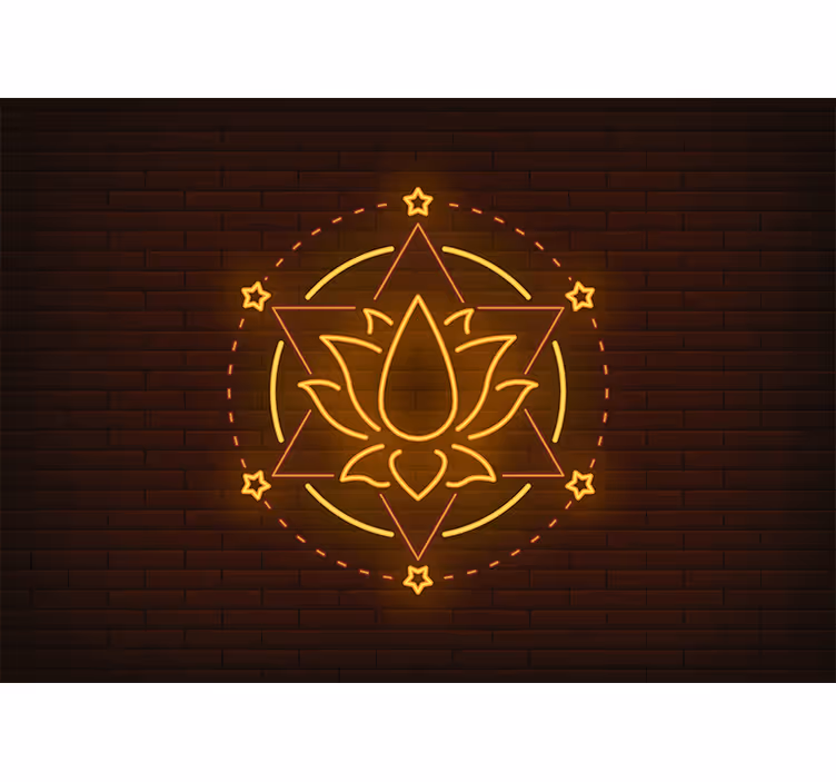 Tapisserie mandala contour d'étoile de lotus - TenStickers