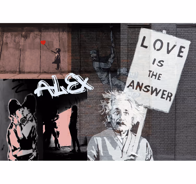 Tapisserie graffiti l'amour est une réponse - TenStickers
