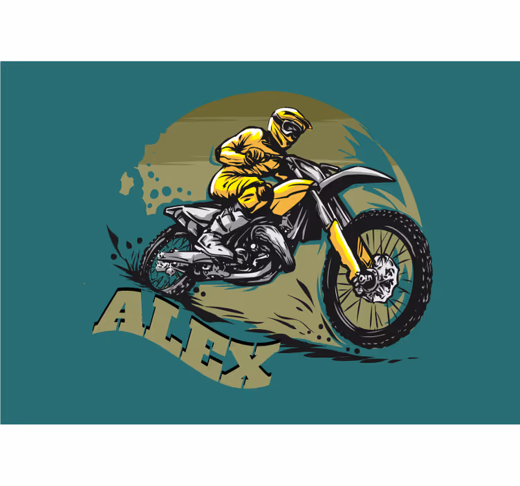 Tapisserie véhicule motocross pilote en action - TenStickers