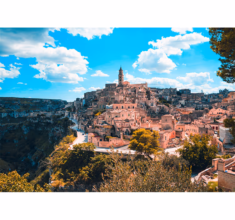 Papier peint villes Paysage de la ville matera - TenStickers