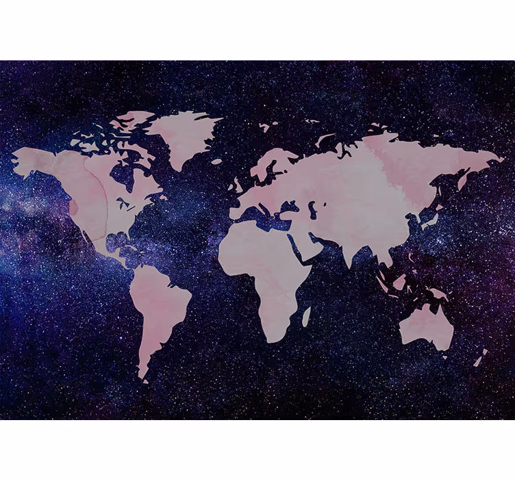 Tapisserie carte du monde mappemonde raffinée - TenStickers