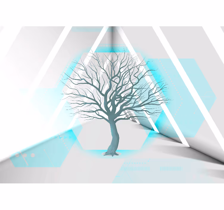 Tapisserie arbre design géométrique - TenStickers
