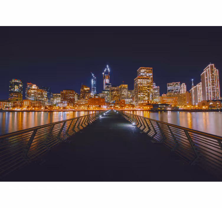 Tapisserie villes et pays reflet de skyline urbain - TenStickers