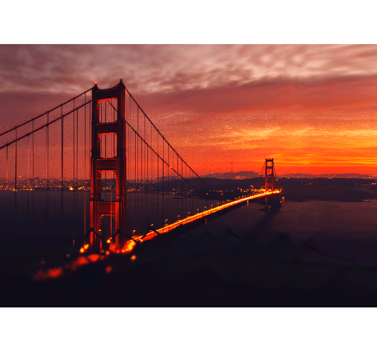 Tapisserie villes et pays arc du golden gate - TenStickers