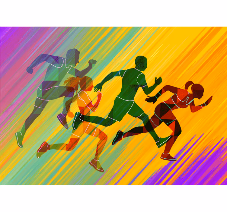 Tapisserie personnalisée figures dynamiques en mouvement - TenStickers