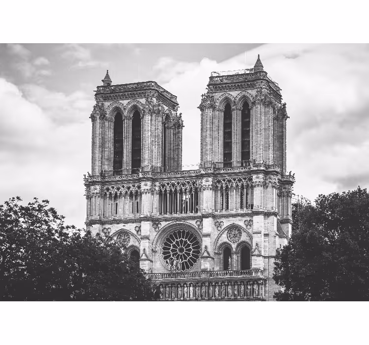 Papier peint salle à manger La cathédrale notre-dame de paris - TenStickers