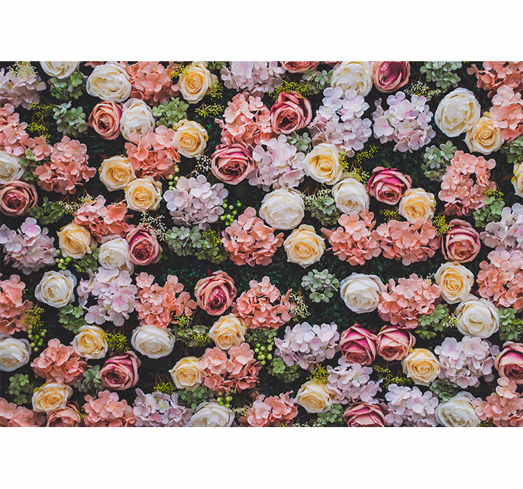 Tapisserie fleur accents de roses en fleurs - TenStickers
