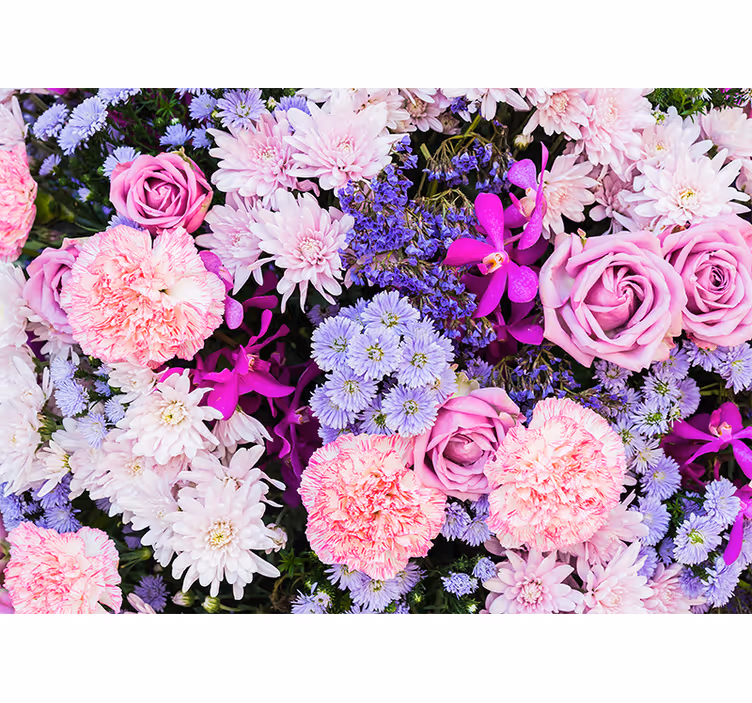 Papier peint mural de fleurs Fleurs violettes roses - TenStickers