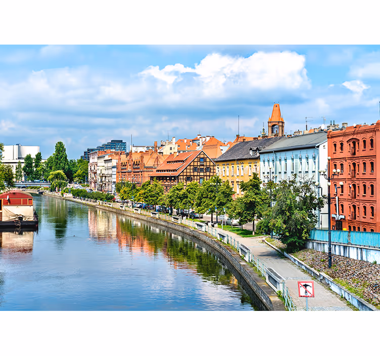 Tapisserie villes et pays reflet d'un paysage urbain - TenStickers