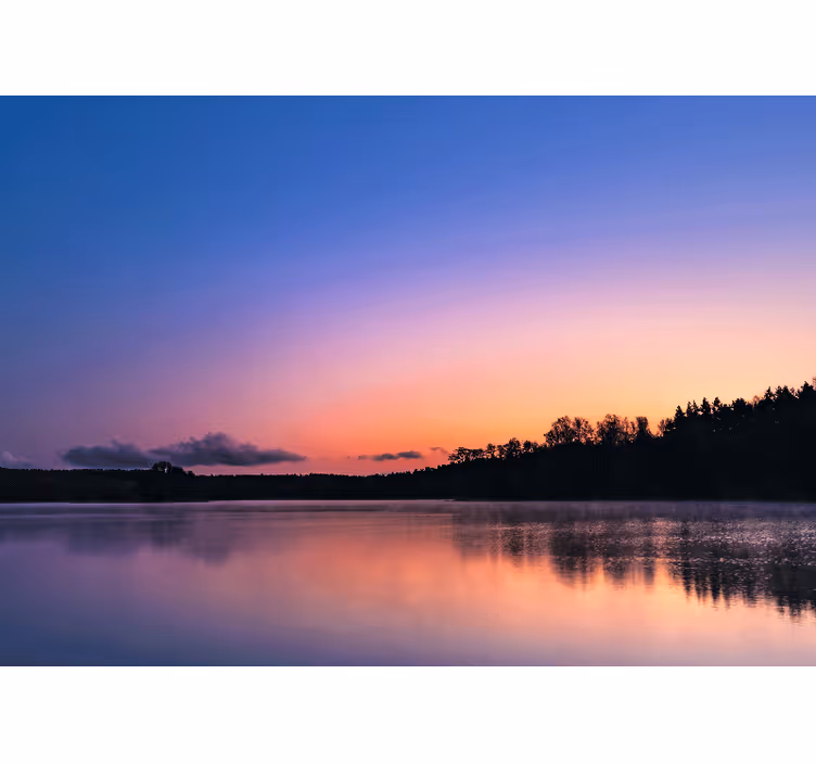 Papier peint mural lac Coucher de soleil lac de mazurie - TenStickers