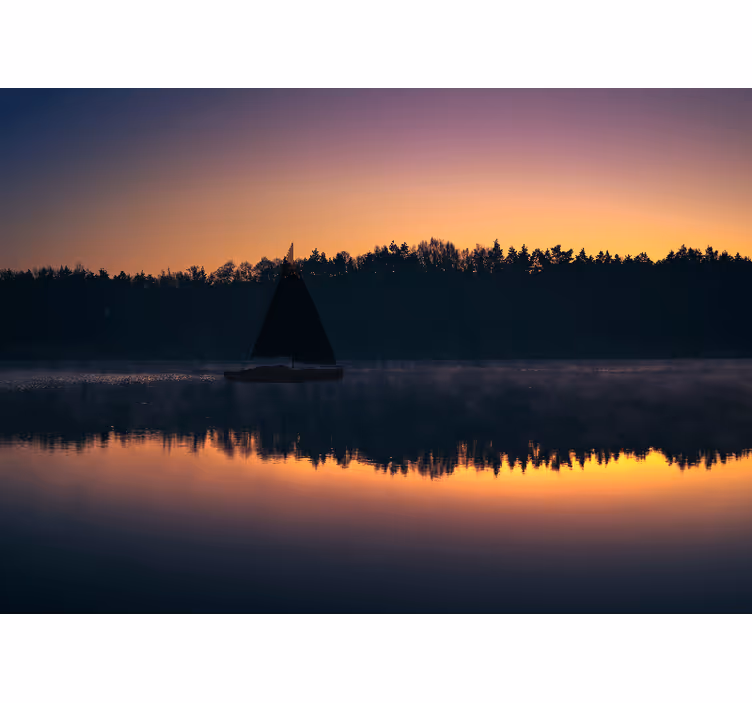 Tapisserie paysage reflet d'eau calme - TenStickers