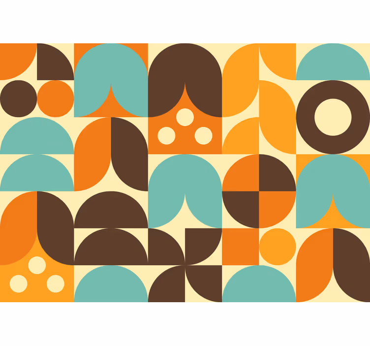 Papier peint vintage motifs géométriques abstraits années 70 - TenStickers