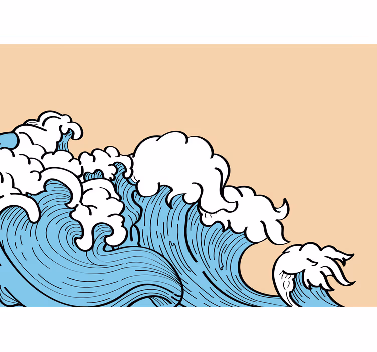 Tapisserie nature design vague océan - TenStickers
