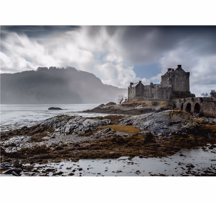 Tapisserie villes et pays paysage de château écossais - TenStickers
