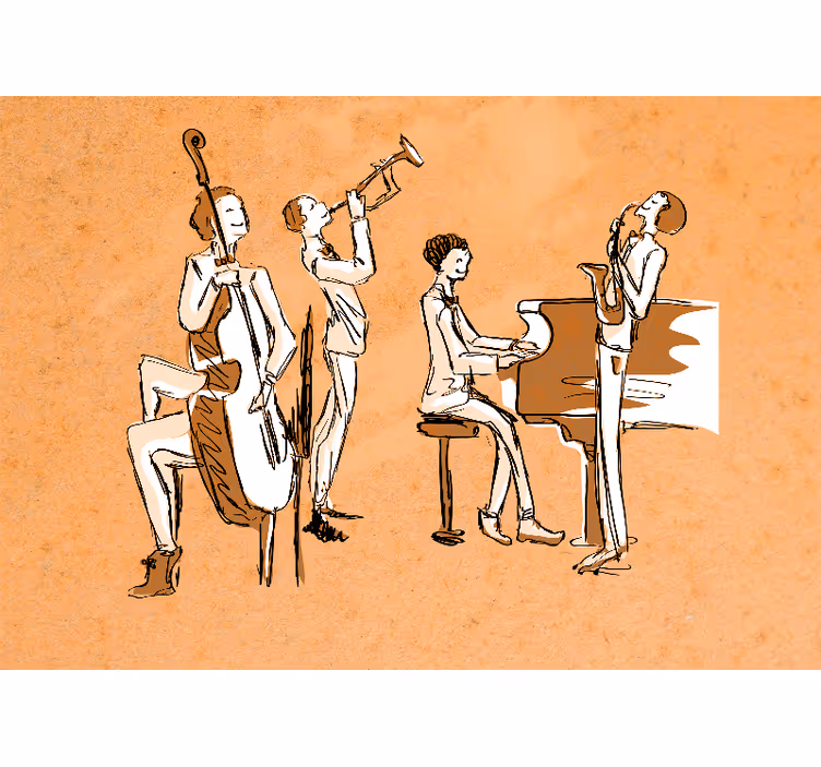Papier peint de musique Pièce de jazz vintage - TenStickers