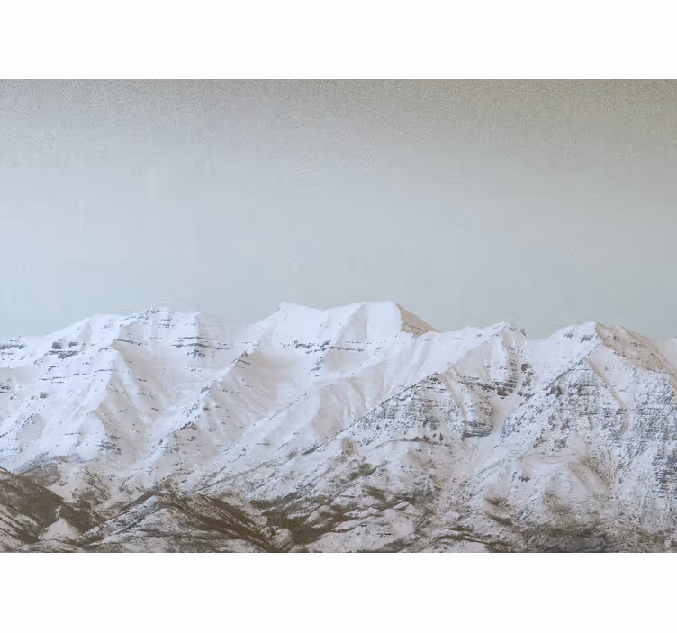 Tapisserie montagne paysage enneigé - TenStickers