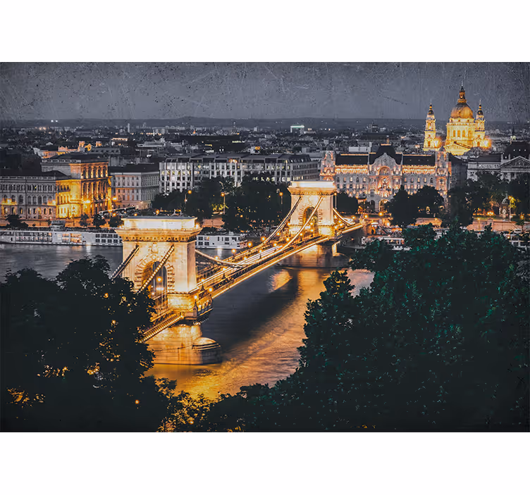 Papier peint mural villes Vue pont des chaînes - TenStickers