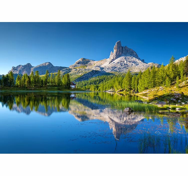 Tapisserie paysage reflets de montagne - TenStickers