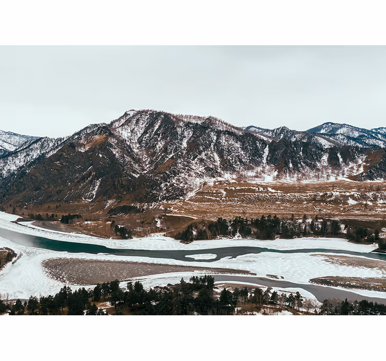 Tapisserie paysage vue sur la rivière de montagne - TenStickers