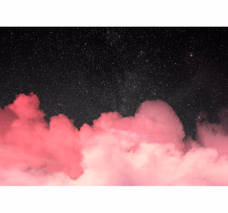 Papier peint intissé chambre adulte Fond de nuage rose - TenStickers