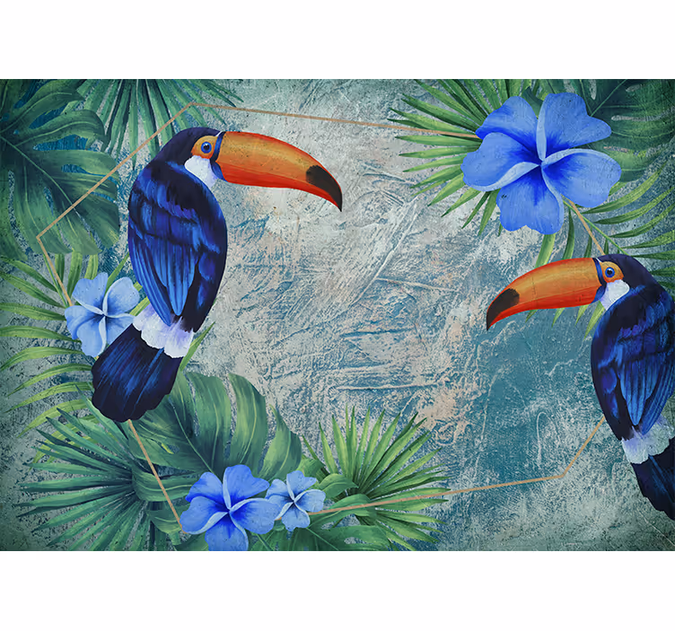 Tapisserie animaux duo de toucans tropicaux - TenStickers