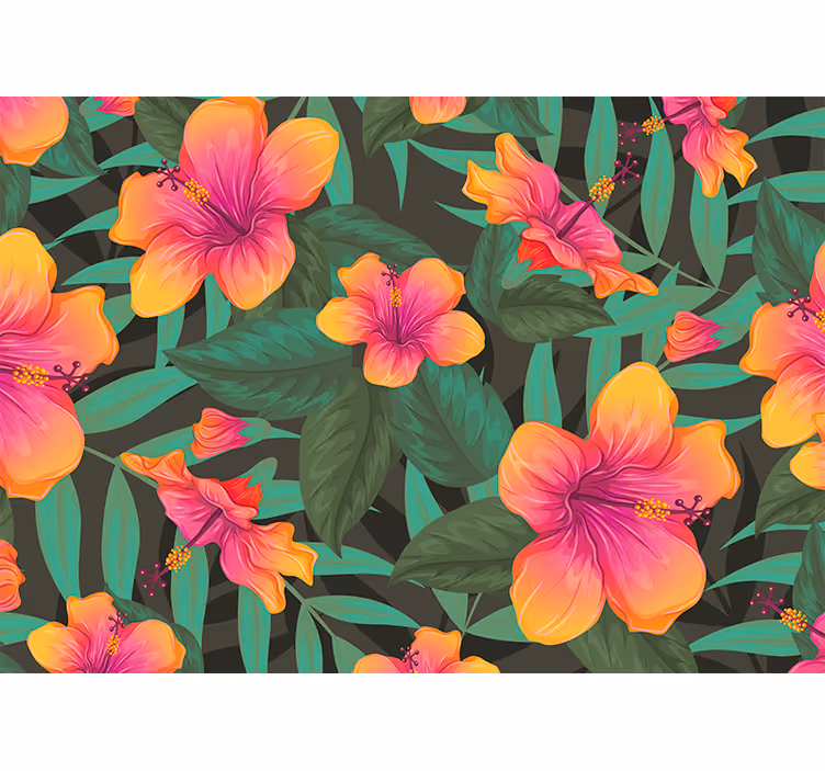 Papier peint nature Pétales tropicaux colorés - TenStickers