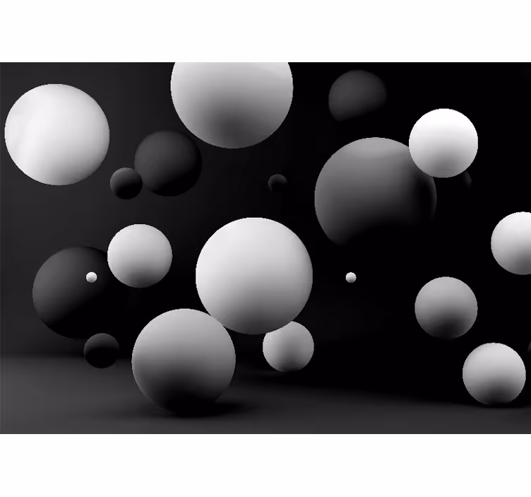 Tapisserie abstraite composition sphérique géométrique - TenStickers