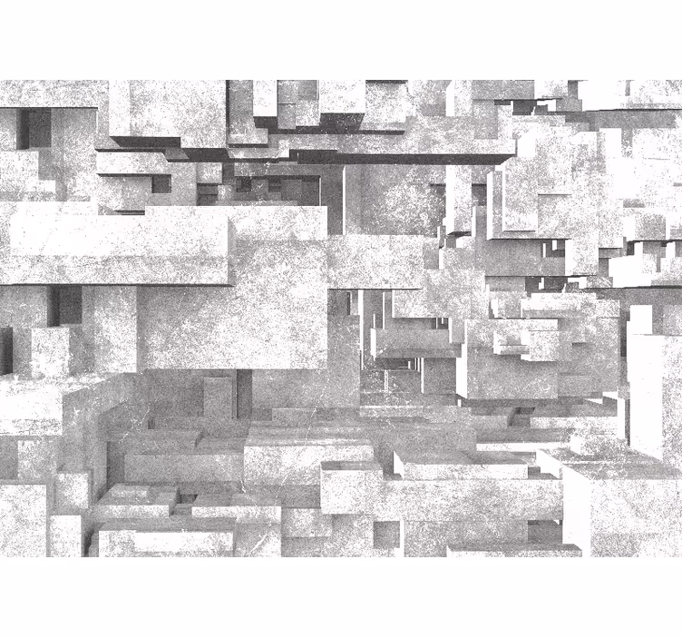Tapisserie abstraite couches de structure géométrique - TenStickers