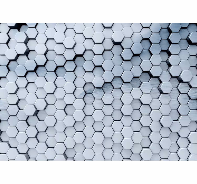 Papier peint 3D Hexagones métalliques - TenStickers