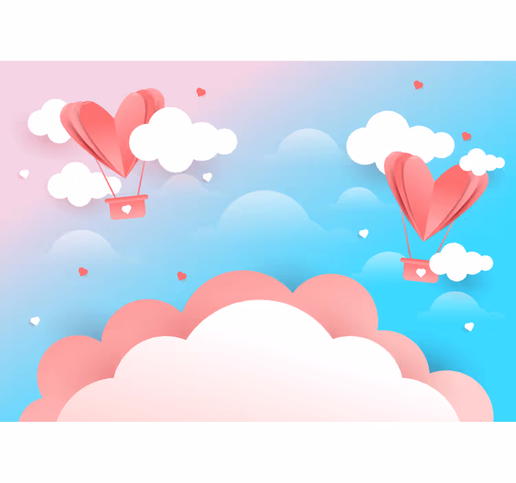 Tapisserie amour ballons en forme de cœur - TenStickers
