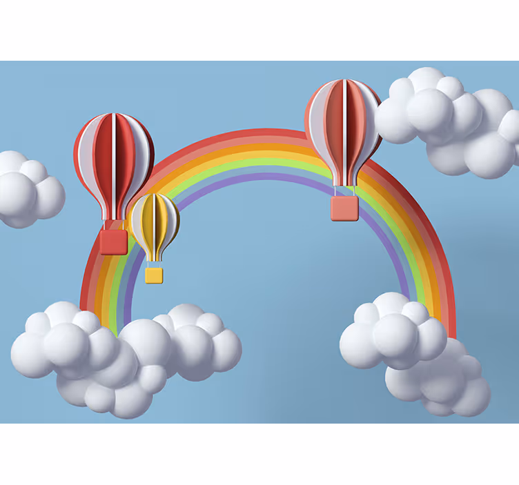 Tapisserie phrase ballons à air colorés - TenStickers