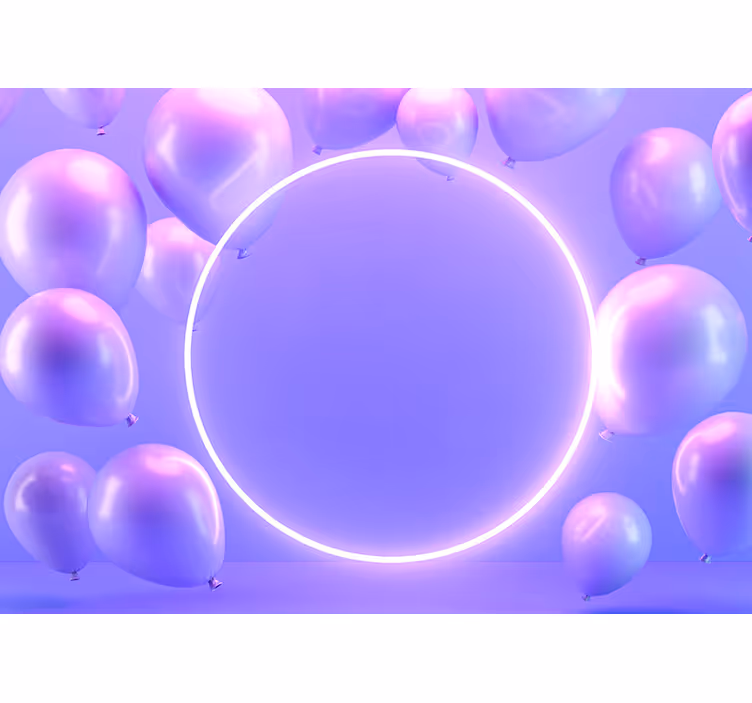 Tapisserie amour ballons flottants en cercle - TenStickers