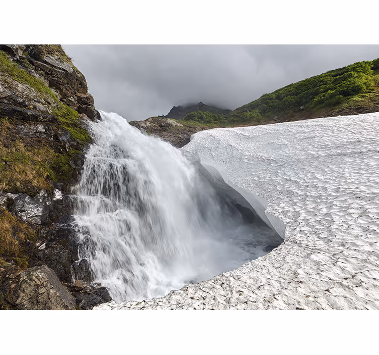 Tapisserie nature vue scénique de cascade - TenStickers