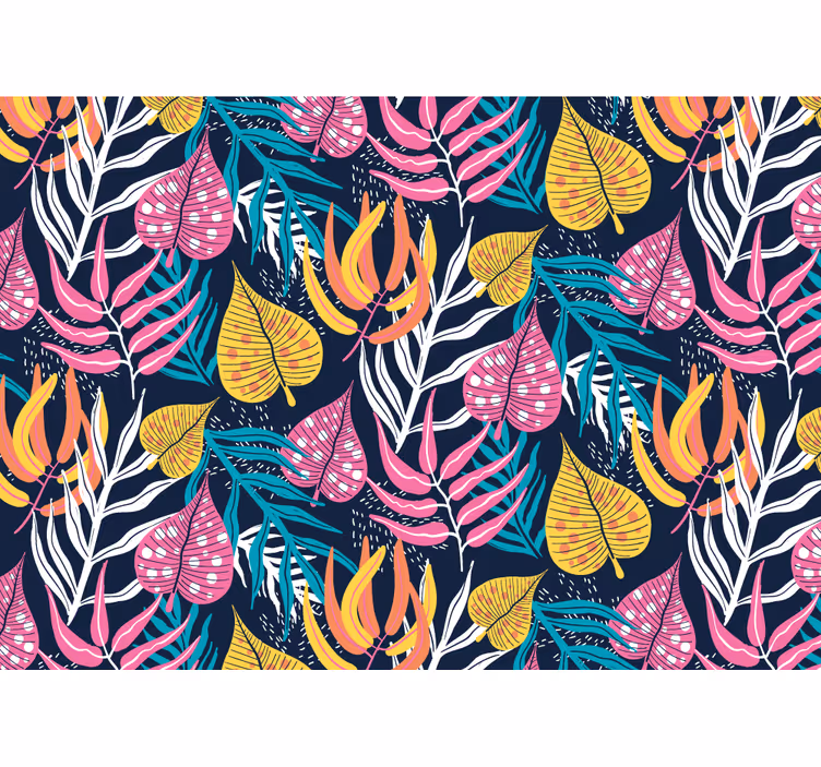 Tapisserie fleur concept feuille tropicale - TenStickers