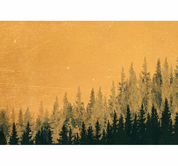 Tapisserie nature silhouette de sapin - TenStickers