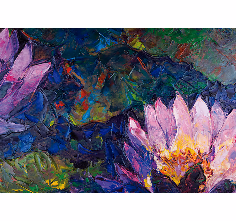 Tapisserie fleur lotus fleur abstraite - TenStickers