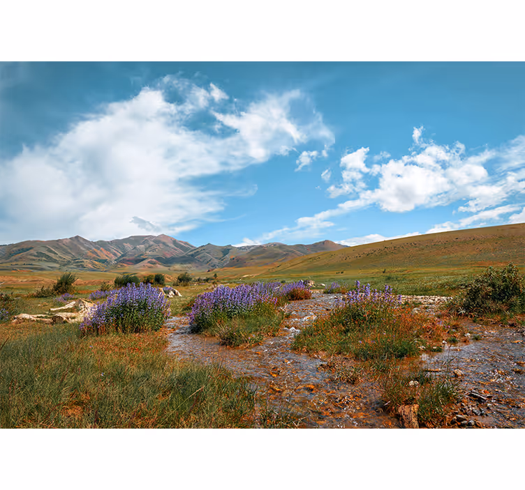 Tapisserie nature paysage montagneux vaste - TenStickers