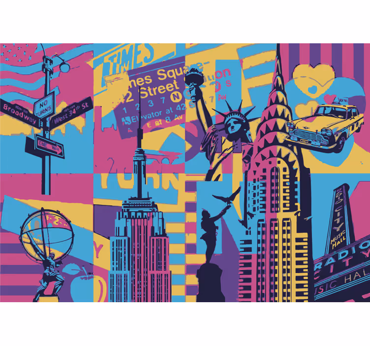 Tapisserie villes et pays new york paysage urbain - TenStickers