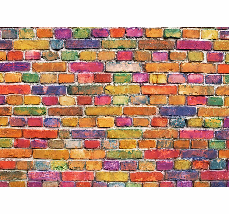 Tapisserie graffiti motif briques colorées - TenStickers