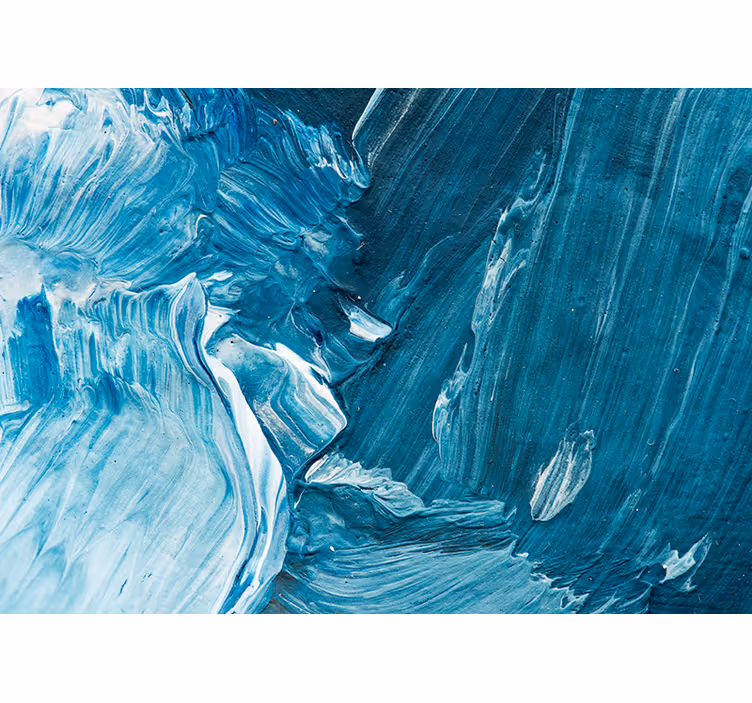 Tapisserie abstraite tourbillons artistiques bleus - TenStickers