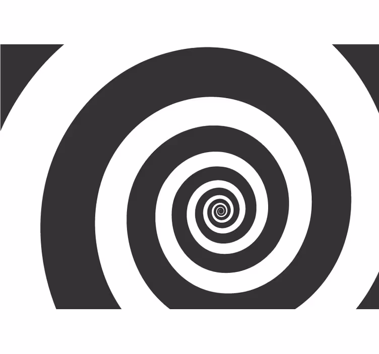 Papier peint design Spirale rétro hypnotique noir et blanc - TenStickers